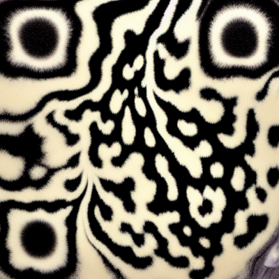 Sumi ink and vermilion marble abstract Creative QR